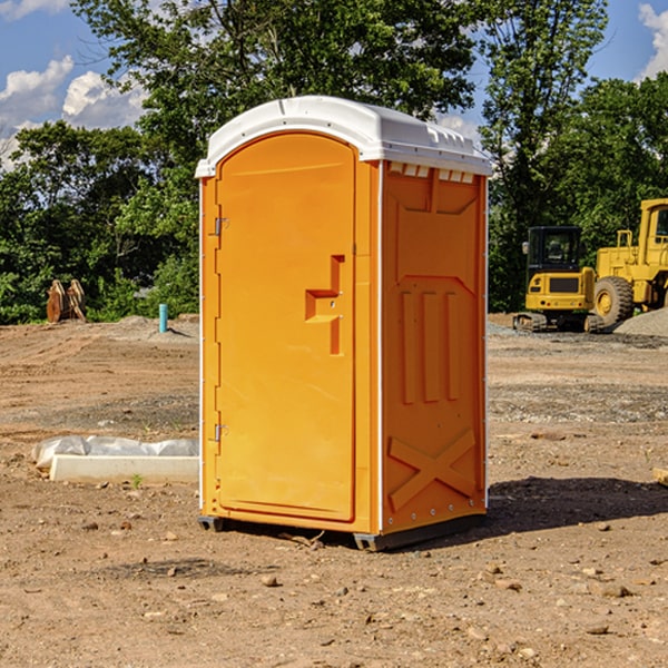 how often are the porta potties cleaned and serviced during a rental period in Jackson County